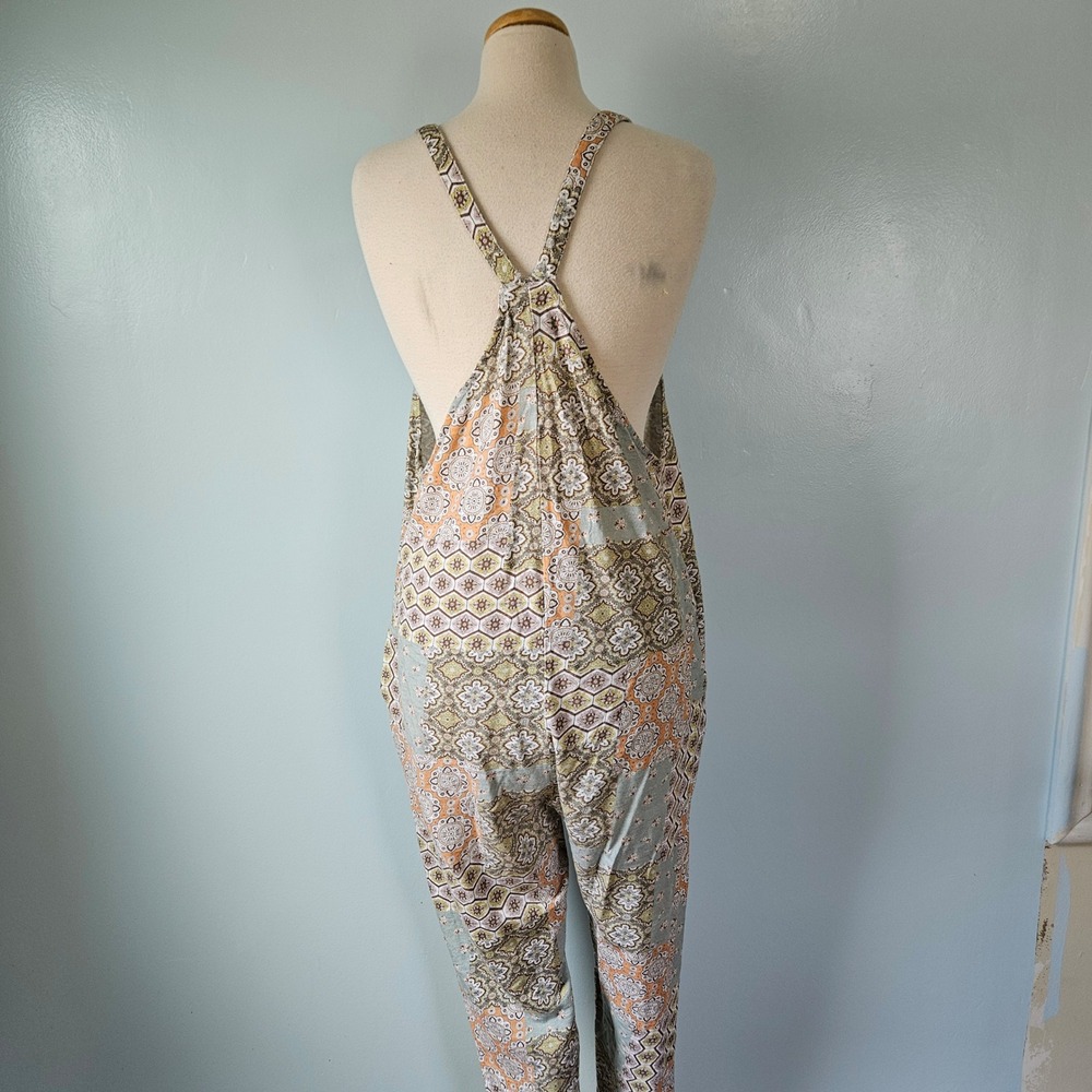 Known Supply Cadence Organic Cotton Paisley Patchwork Jumpsuit Overall XL Boho - Picture 5 of 9